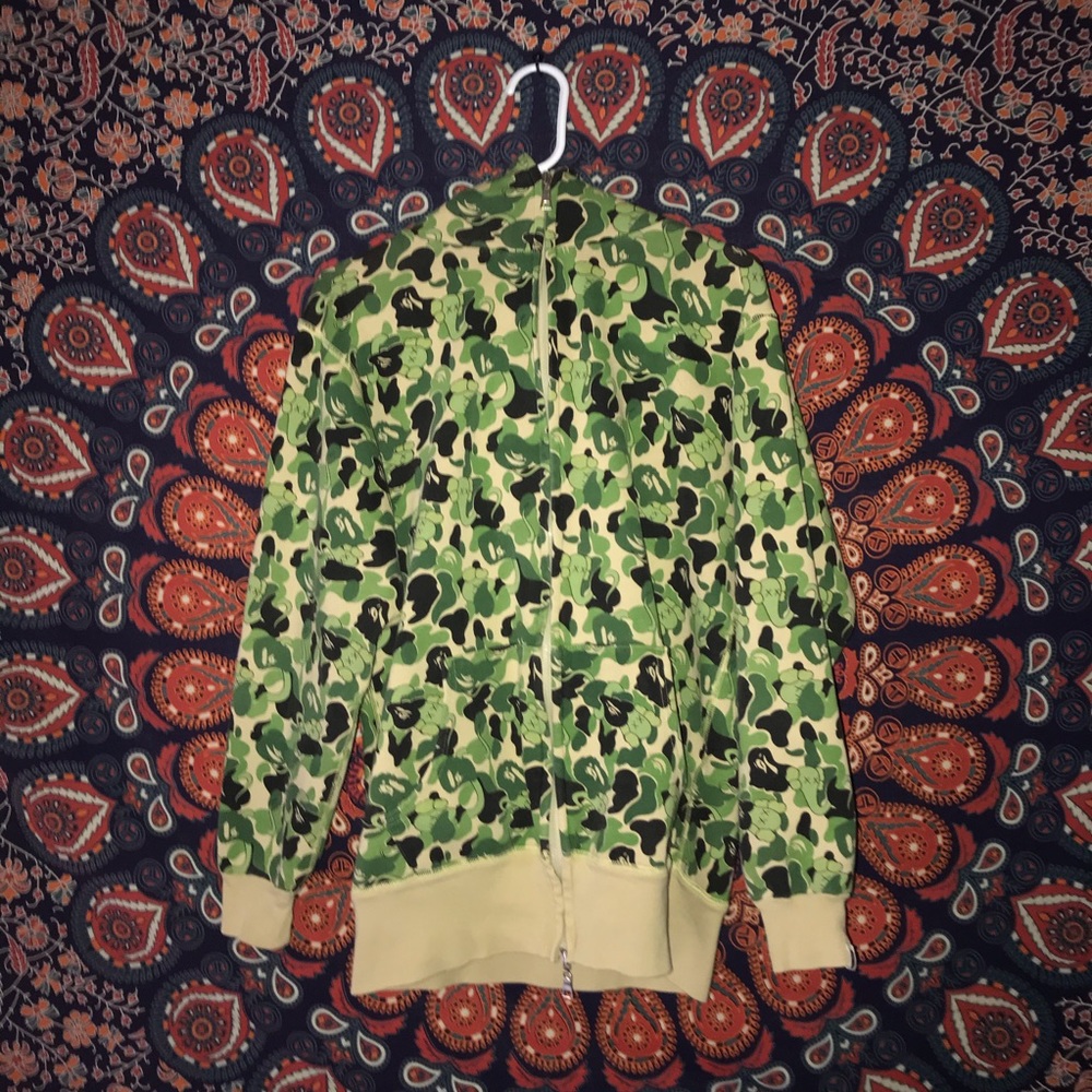Bape X Kaws Green Camo Bendy Hoodie